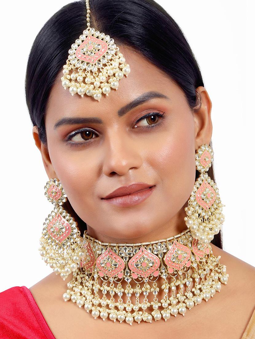 gold plated necklace set - 18566775 - Zoom Image - 5