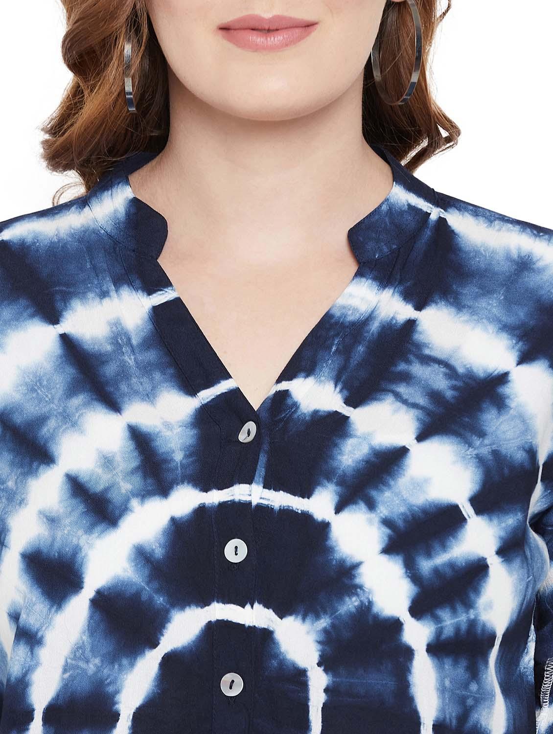 blue rayon regular shirt - 18579223 - Zoom Image - 5