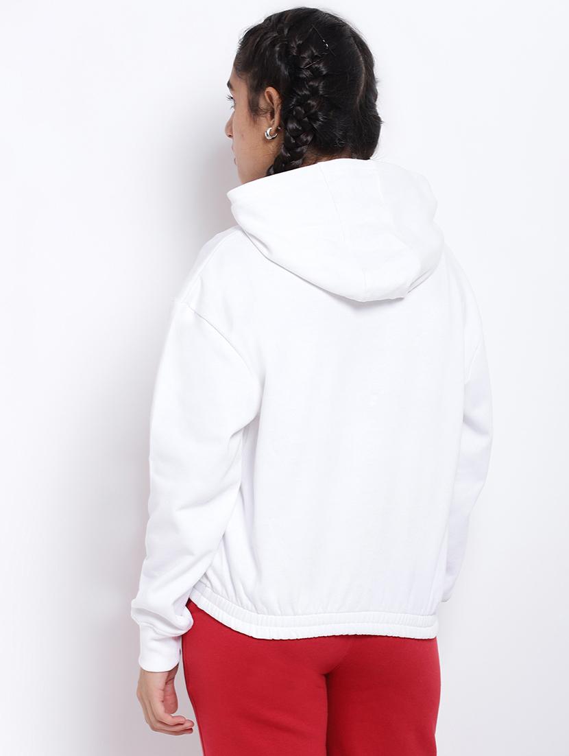 chest print hood neck sweatshirt - 18633591 - Standard Image - 2