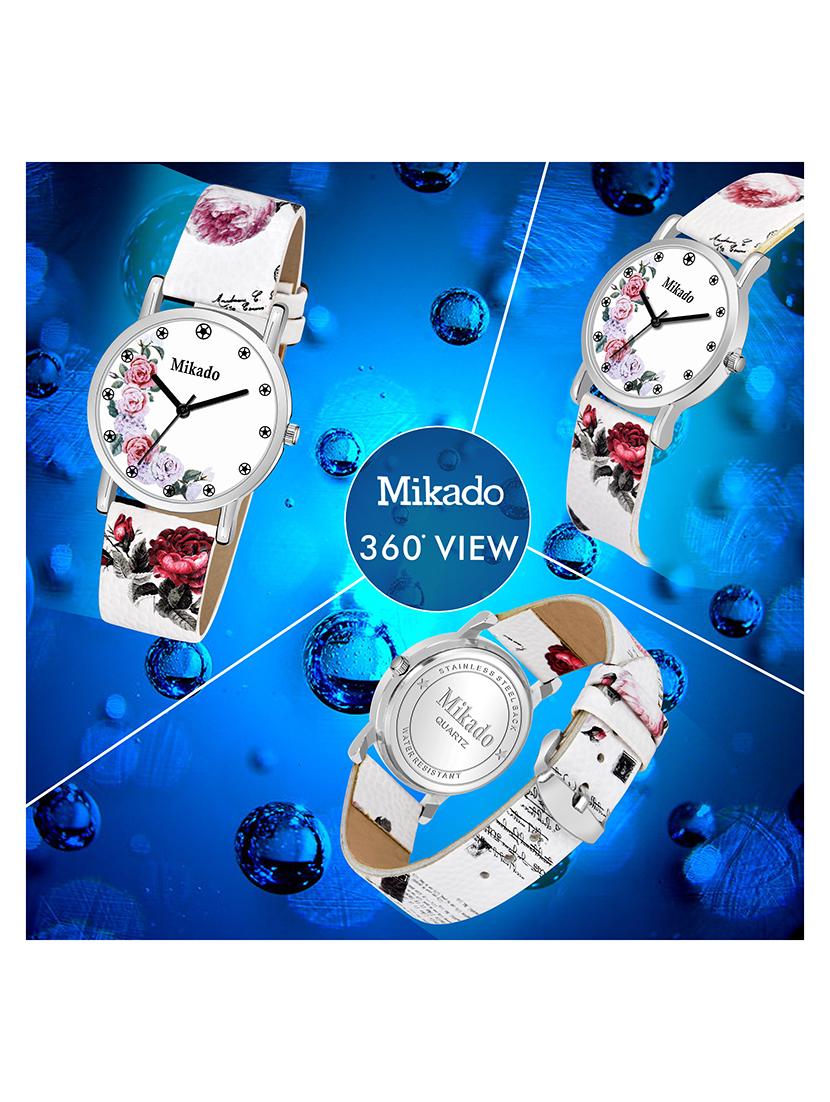 royal spanish artistic flora designer strap crown analog watch for girls and women - 18691161 - Standard Image - 4