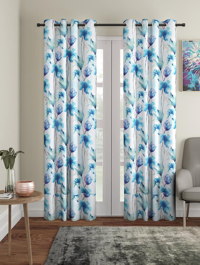 home sizzler abstract flower polyester semi-transparent curtains - 18743653 - Standard Image - 2