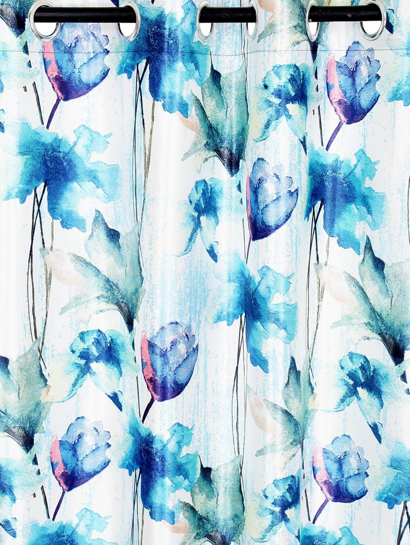 home sizzler abstract flower polyester semi-transparent curtains - 18743653 - Standard Image - 5