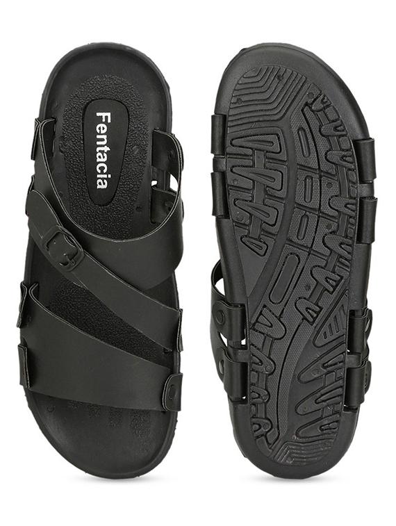 black solid slip on sandal - 18754301 - Zoom Image - 3