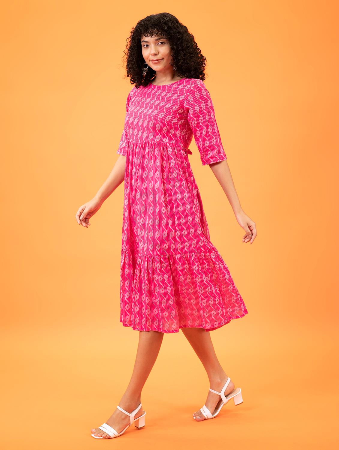 women's tiered dress printed dress - 18765329 - Zoom Image - 2