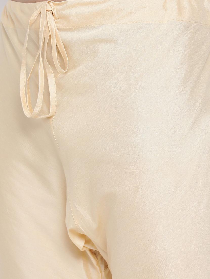 beige solid ethnic bottom wear - 18874740 - Zoom Image - 4