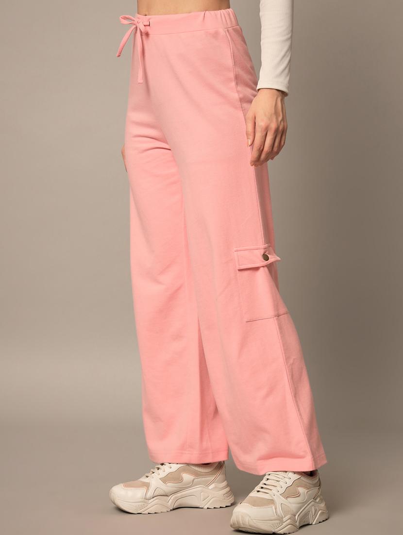 pink cotton wide leg track pant - 18875290 - Standard Image - 2