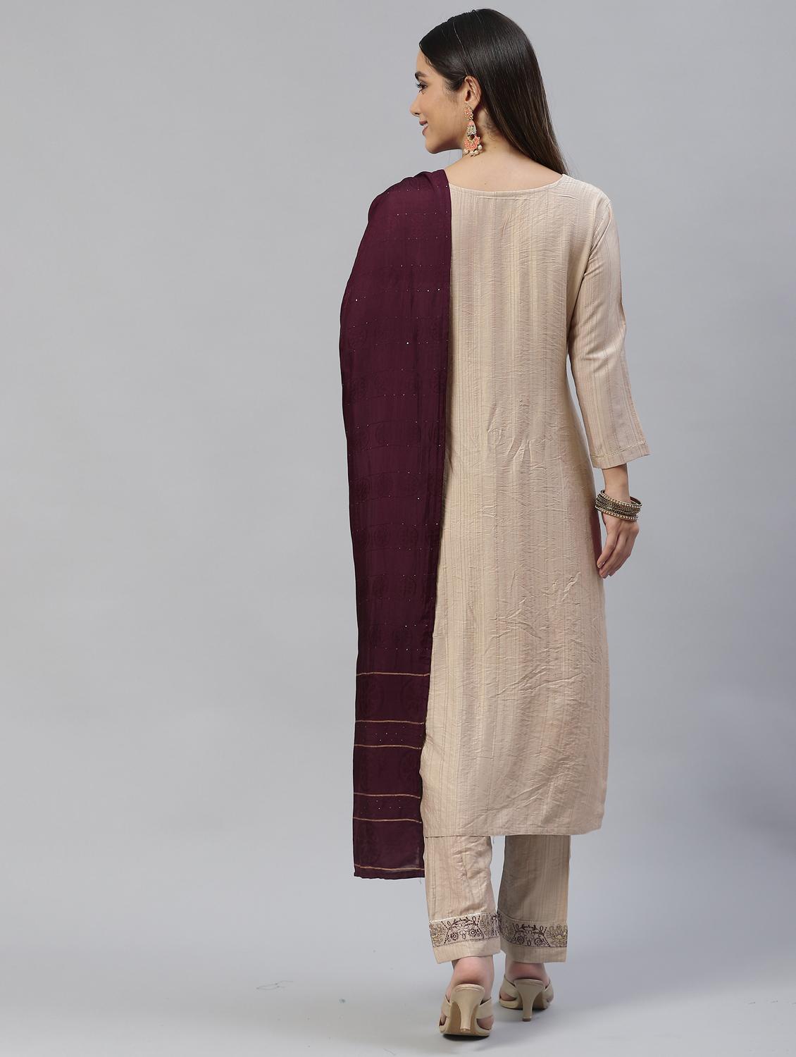embroidered kurta set with dupatta - 18875407 - Zoom Image - 2