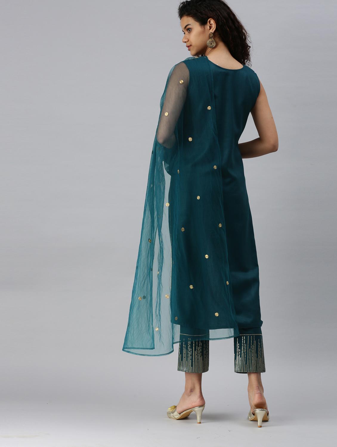 sequin suit set with dupatta - 18875447 - Zoom Image - 2