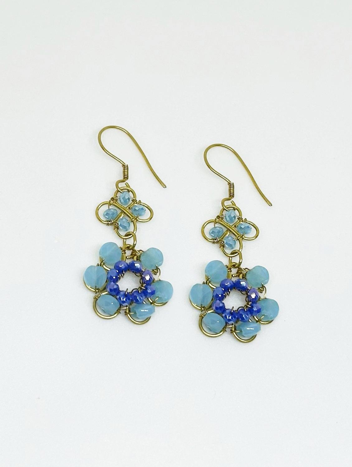 blue brass drop earring - 18875527 - Standard Image - 2