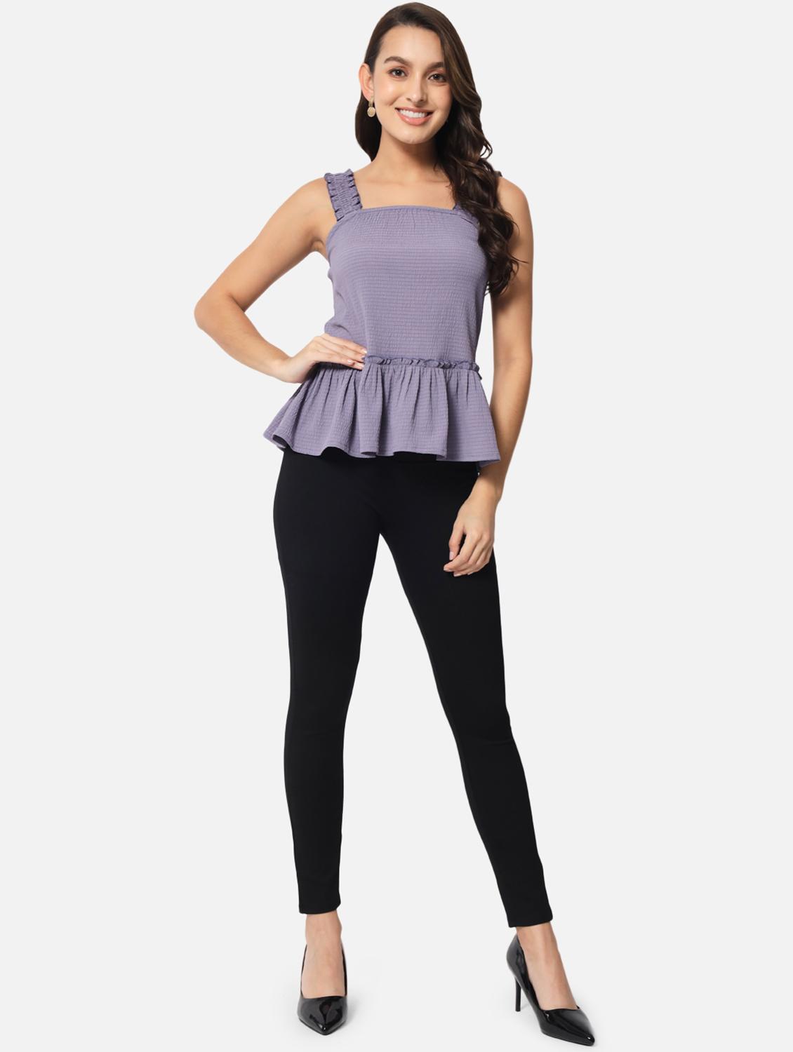 women's peplum shoulder strap top - 19086803 - Standard Image - 4