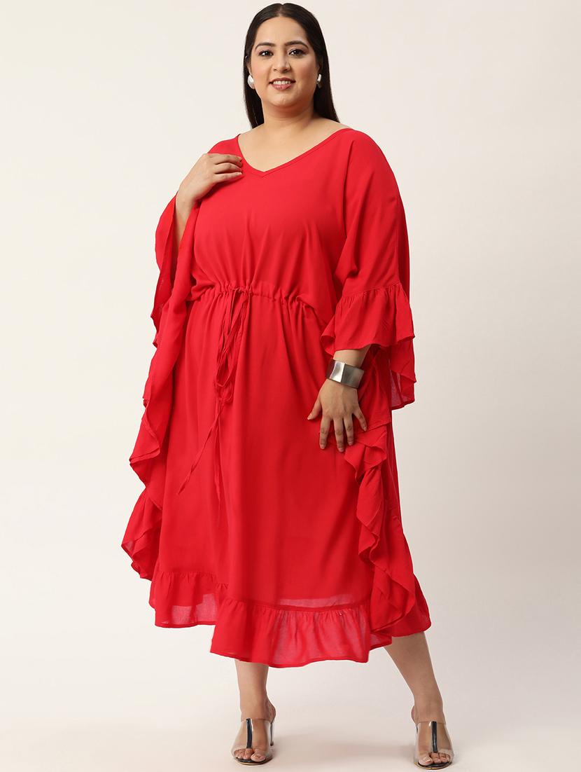 women's ruffle solid dress - 19160586 - Zoom Image - 2