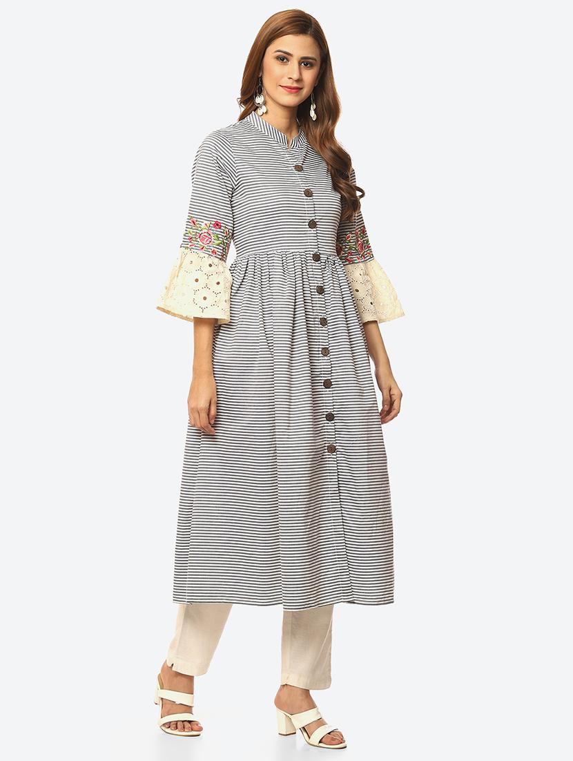 women's front slit kurta - 19169448 - Standard Image - 2