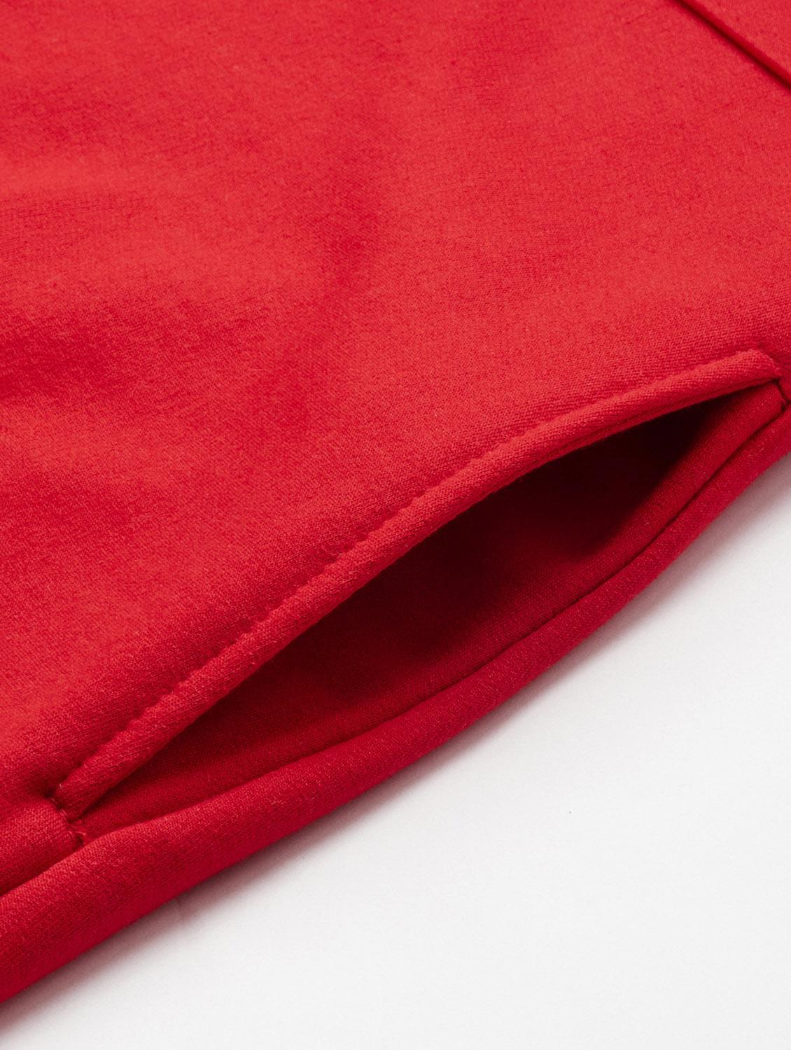 red solid hooded dress - 19180703 - Standard Image - 4