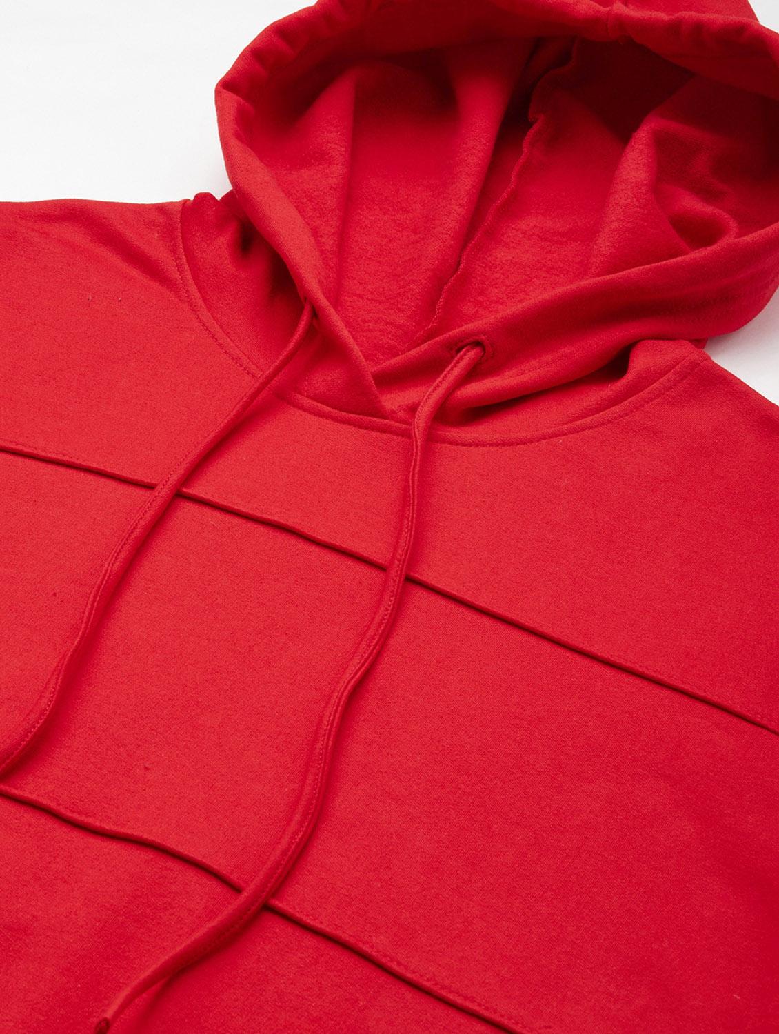 red solid hooded dress - 19180703 - Standard Image - 5