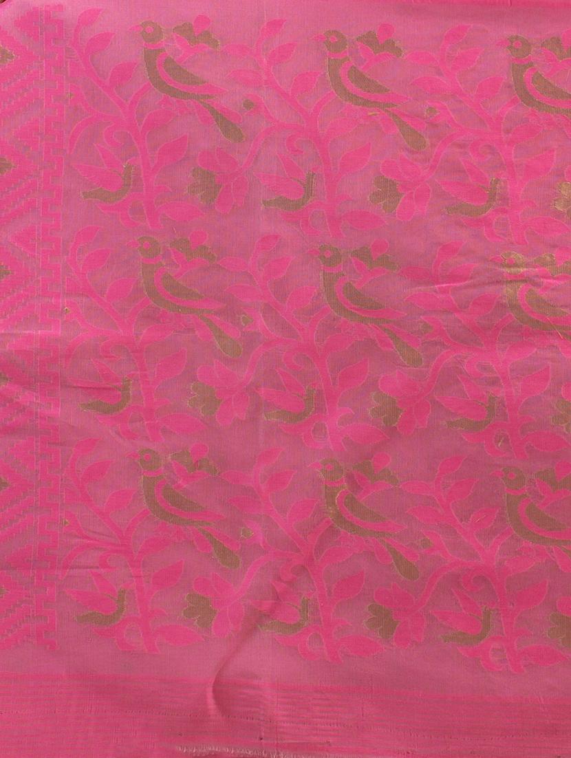 women's self design pink colored saree - 19193399 - Zoom Image - 4