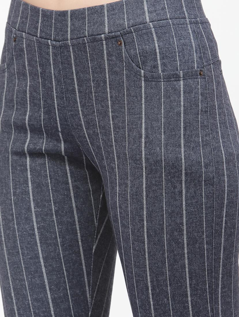 grey striped full length jegging - 19193406 - Standard Image - 4