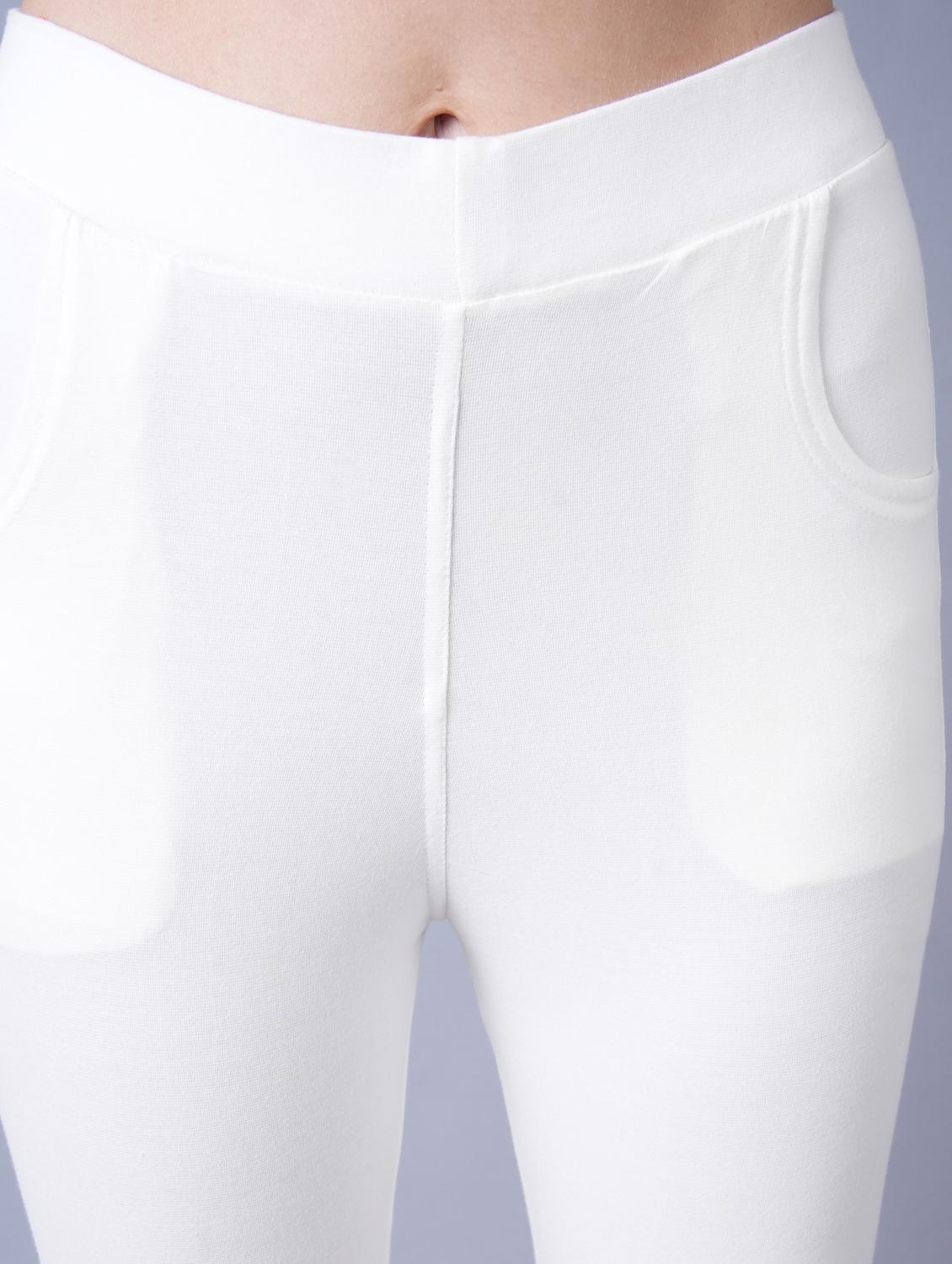 white solid cotton legging - 19214746 - Zoom Image - 4