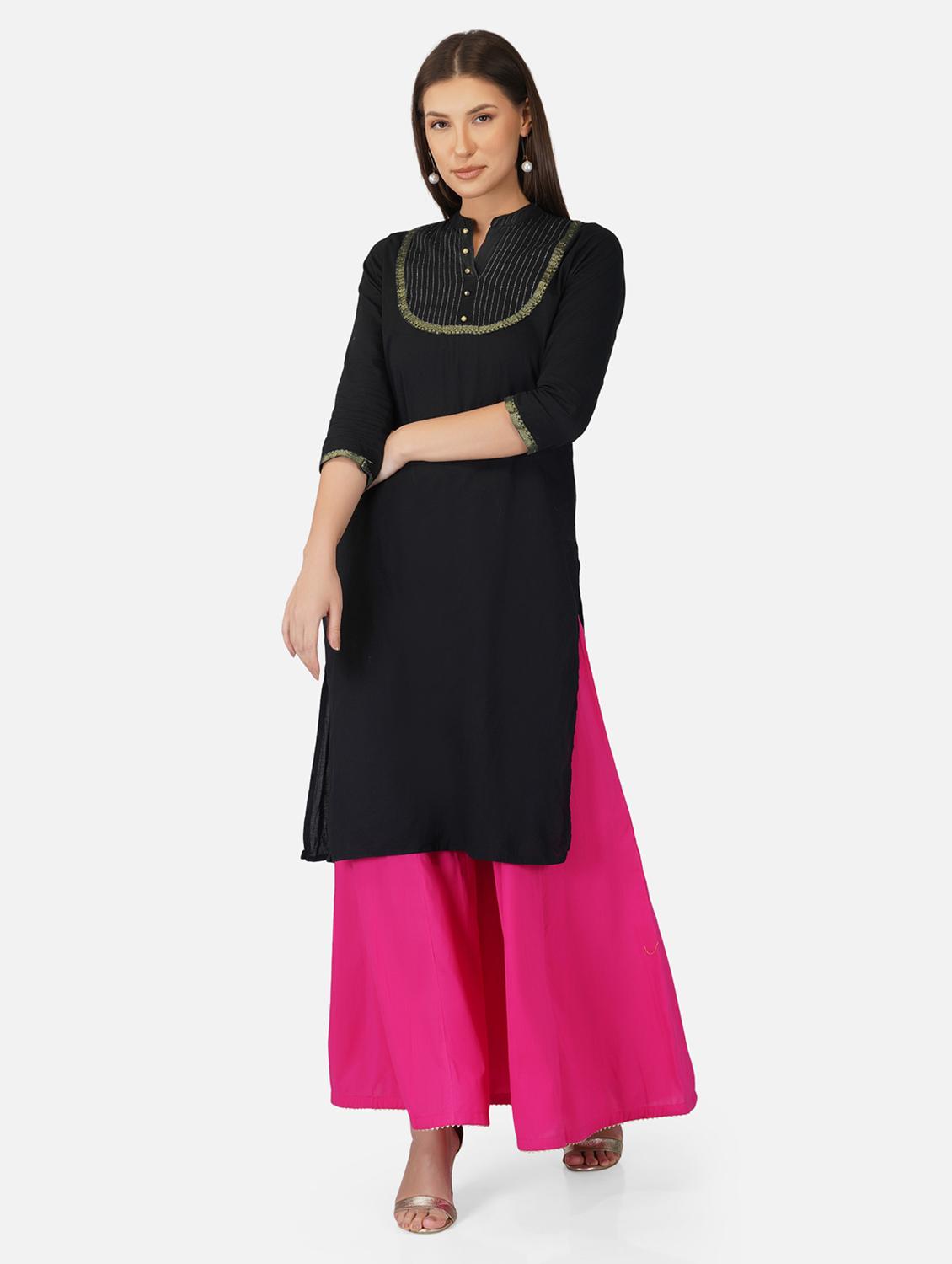 pink cotton palazzos - 19219624 - Zoom Image - 4