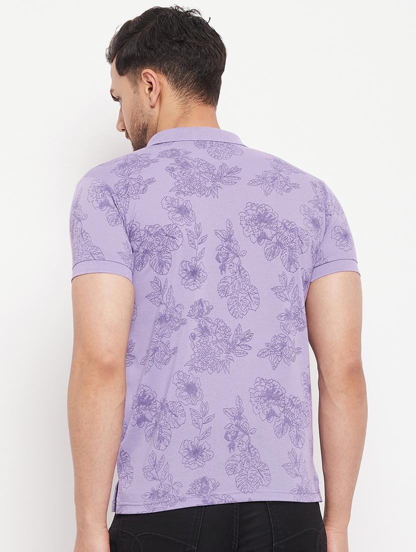 men purple regular fit floral printed t-shirt - 19225513 - Zoom Image - 2