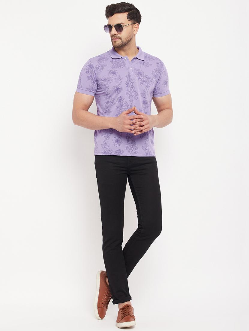 men purple regular fit floral printed t-shirt - 19225513 - Zoom Image - 3