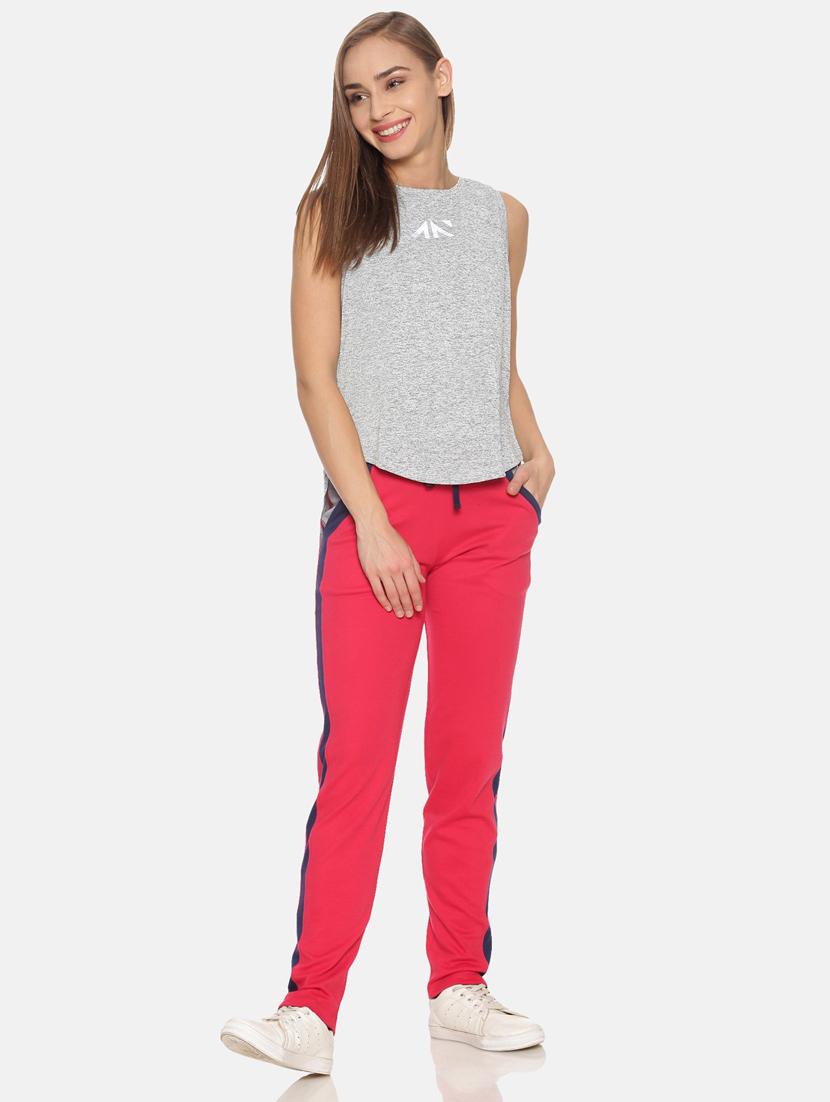 pink cotton blend track pant - 19285130 - Standard Image - 3