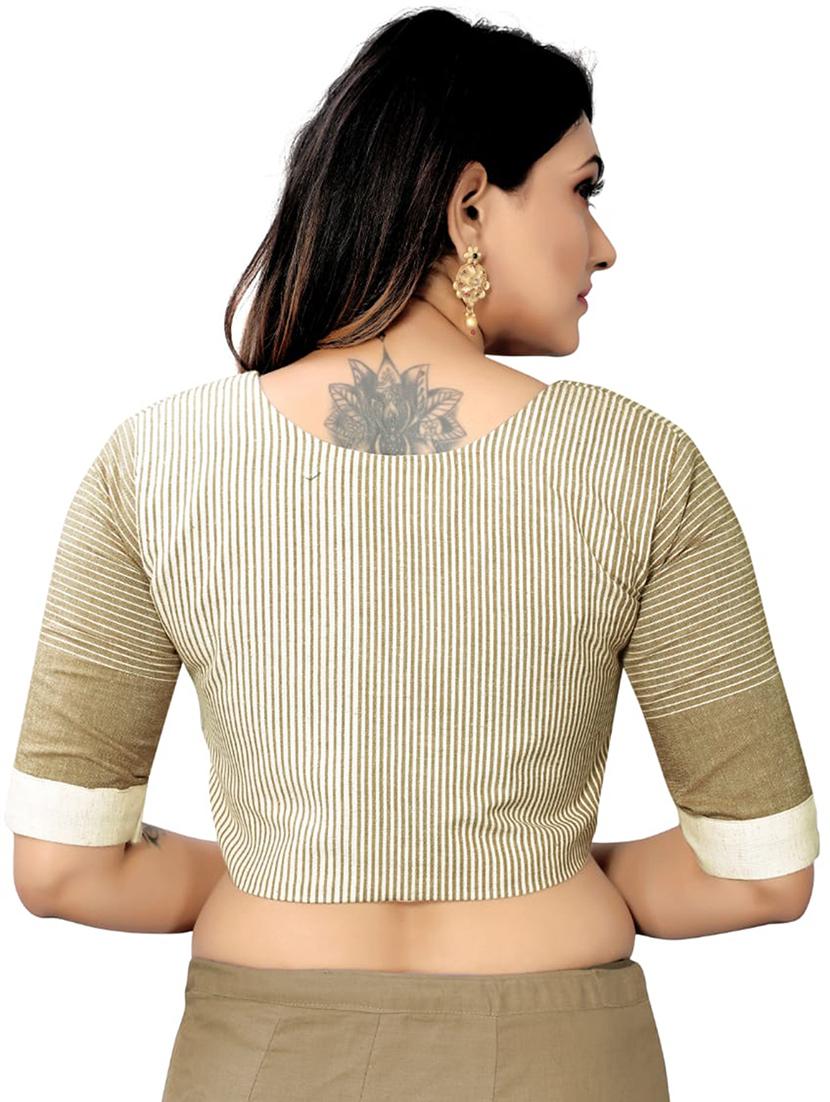 round neck striped regular blouse - 19335151 - Standard Image - 2