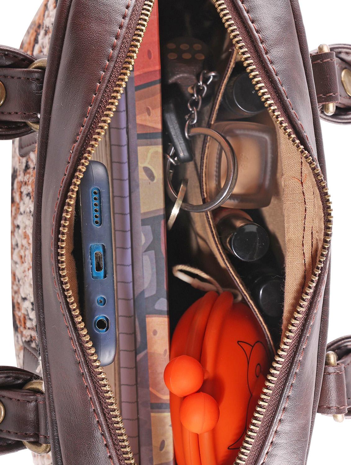 brown cotton sling bag - 19335172 - Standard Image - 2