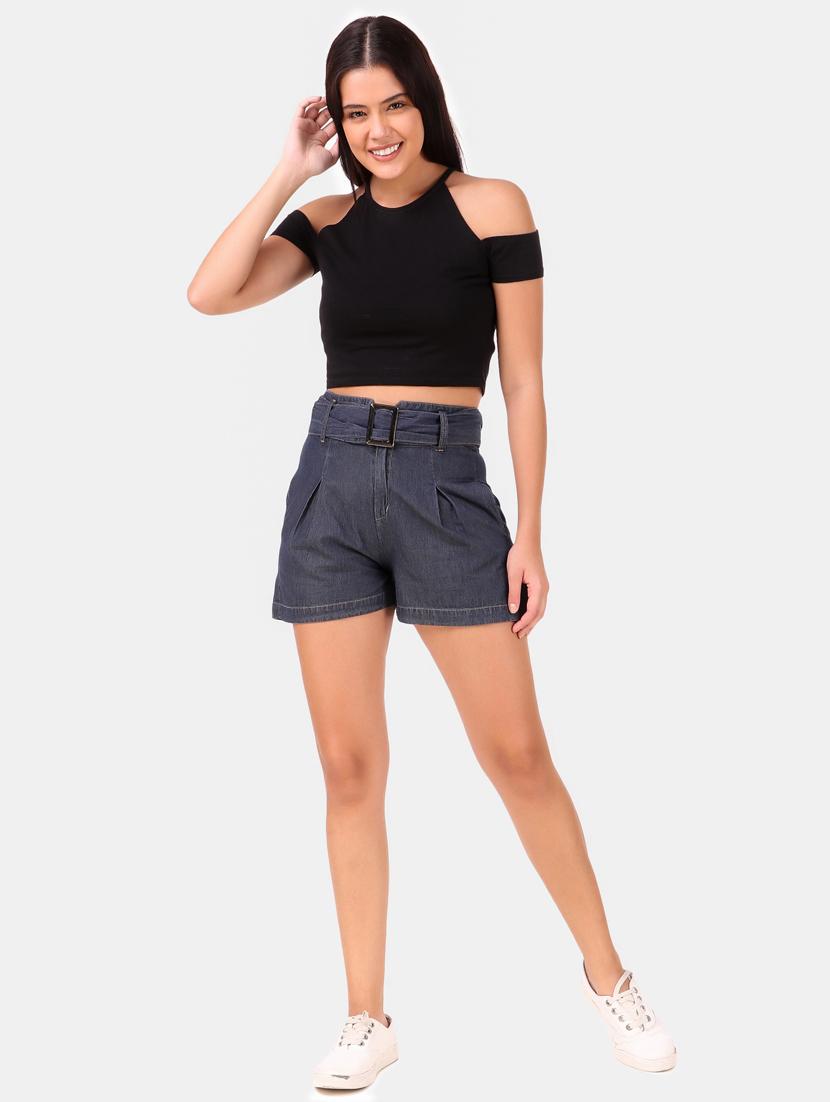 women mid rise denim shorts - 19336970 - Zoom Image - 3