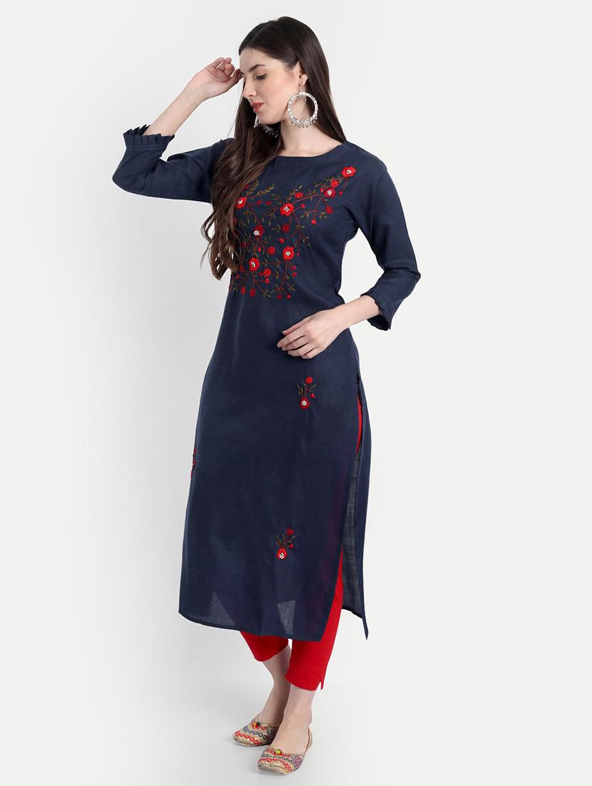 women's straight kurta - 19350378 - Zoom Image - 2