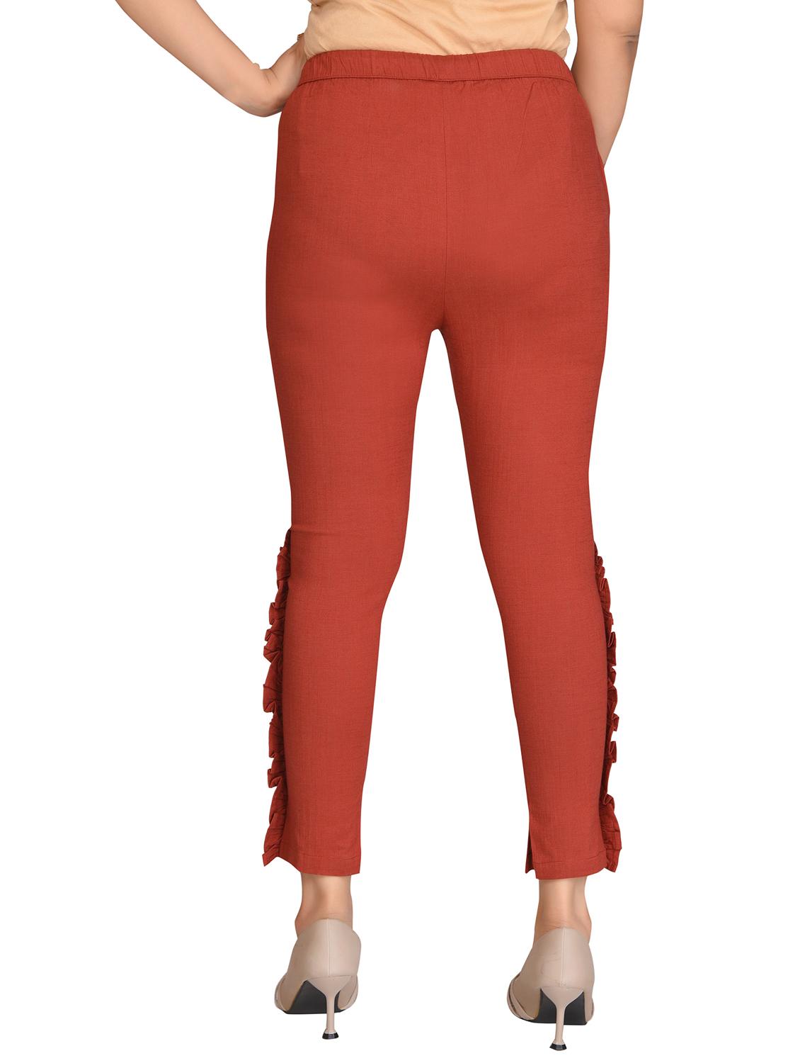 women solid flat front cigarette pants - 19383246 - Zoom Image - 2