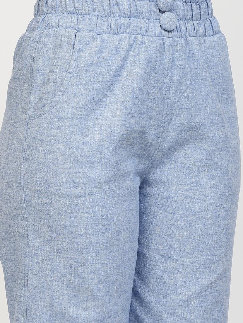 blue solid culottes - 19397200 - Zoom Image - 4