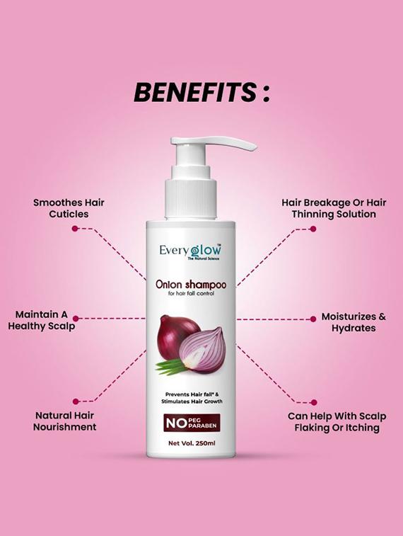 everyglow onion shampoo for all types hair freefrom parabens and sulphate - 19419543 - Zoom Image - 2