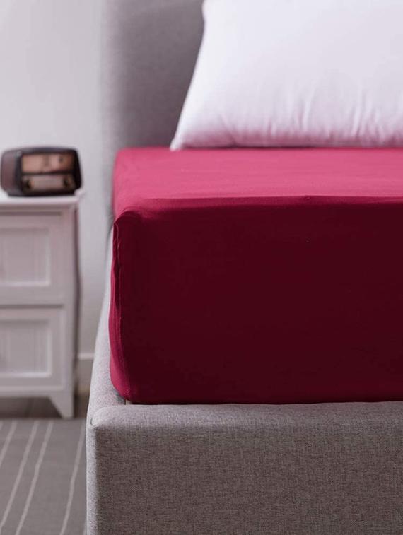 feel terry ultra soft waterproof mattress protector | mattresses cover (36x78 inch |3x6.5 feet , maroon - pack of 1 ) - 19471916 - Standard Image - 2
