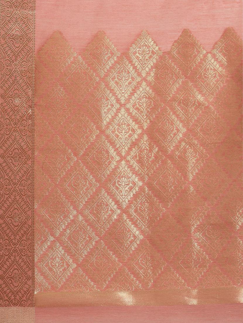 women's bordered pink colored saree with blouse - 19473491 - Zoom Image - 4