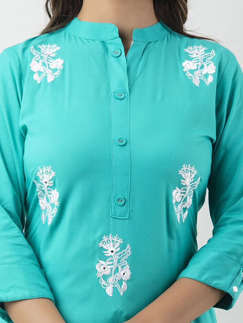 green self design kurta dupatta set - 19481747 - Standard Image - 4