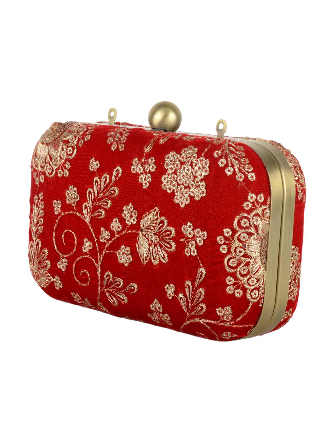 embroidered box clutch with detachable strap - 19489881 - Zoom Image - 3