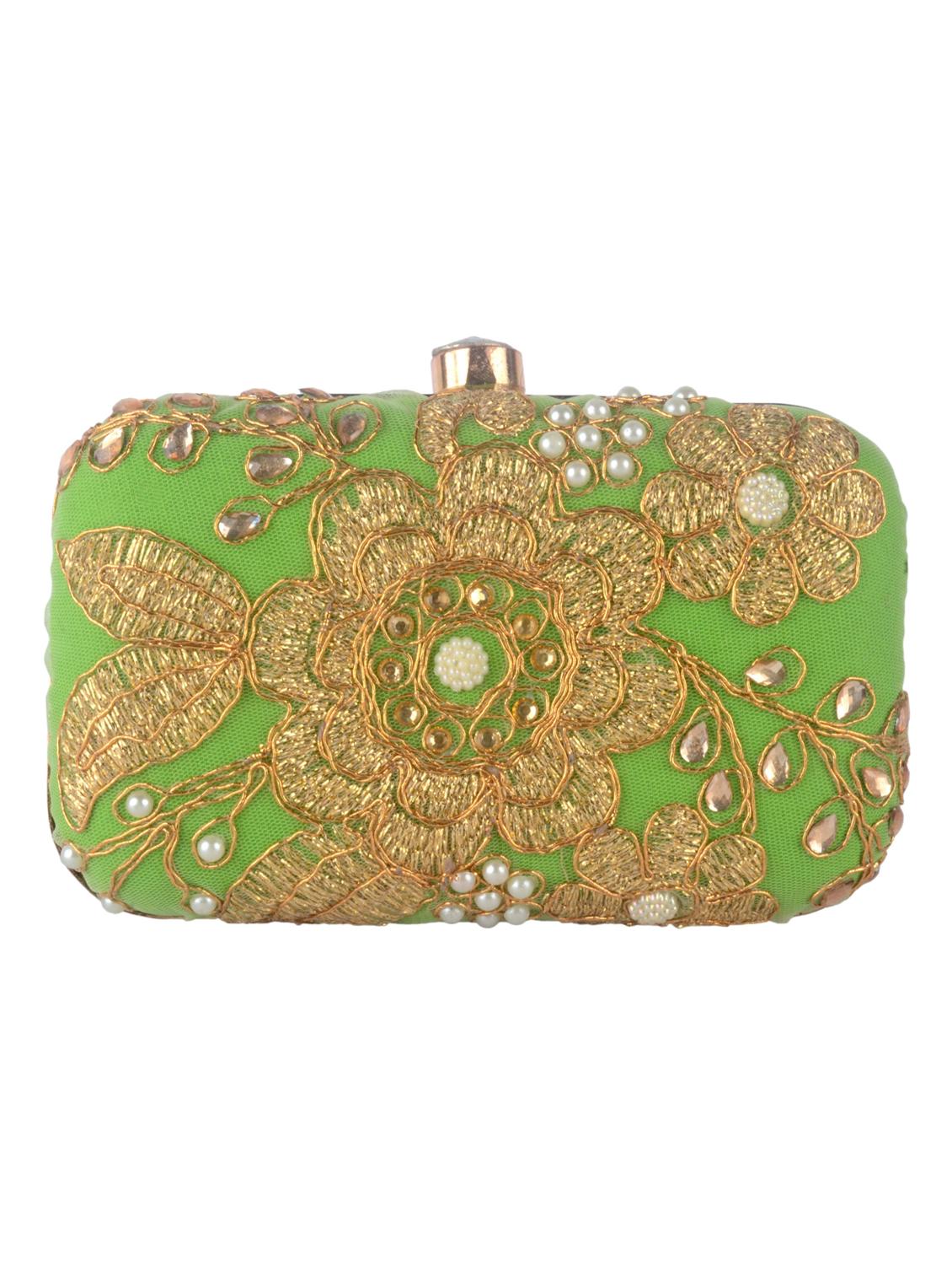 embellished box clutch with detachable strap - 19489959 - Zoom Image - 4
