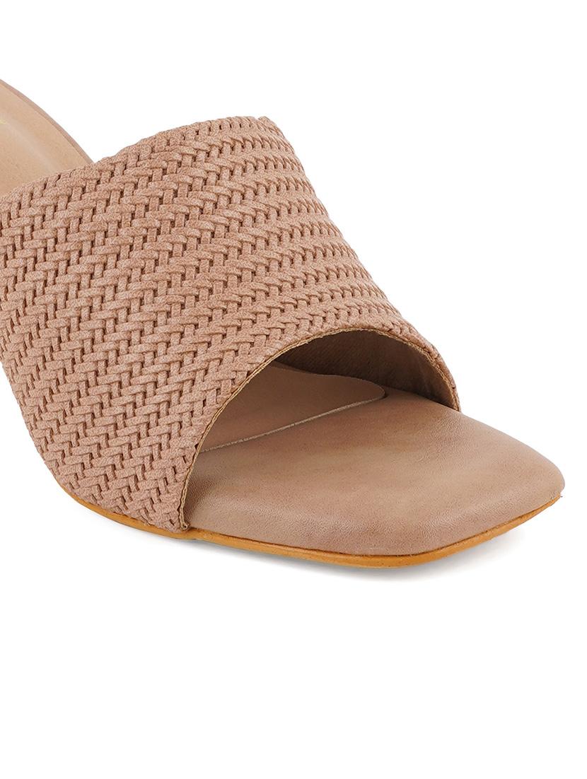 tan synthetic slip on sandals - 19495680 - Zoom Image - 4