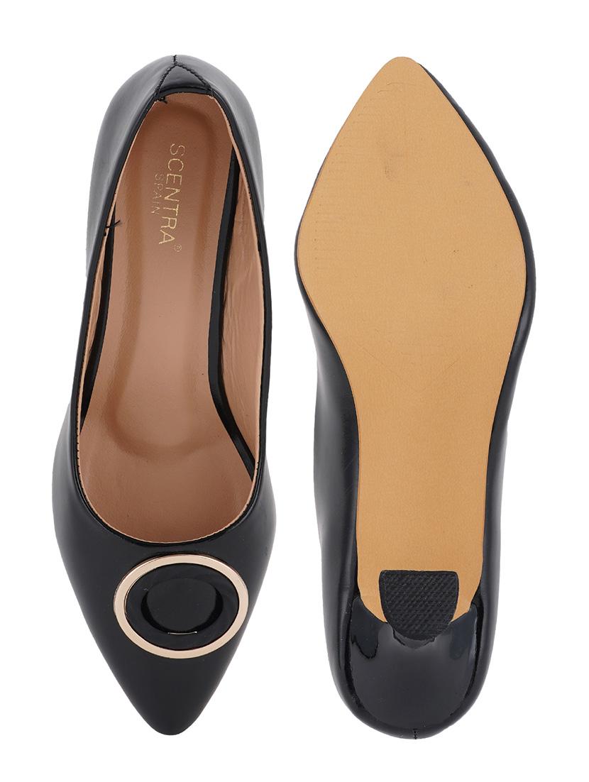 black synthetic slip on pumps - 19495720 - Standard Image - 5