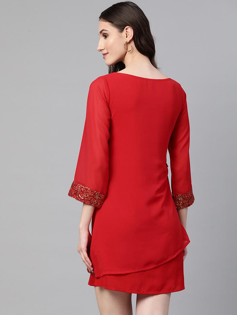 women's layered mini dress - 19522620 - Standard Image - 2