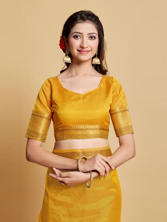 self design kanjivaram saree with blouse - 19561430 - Zoom Image - 2