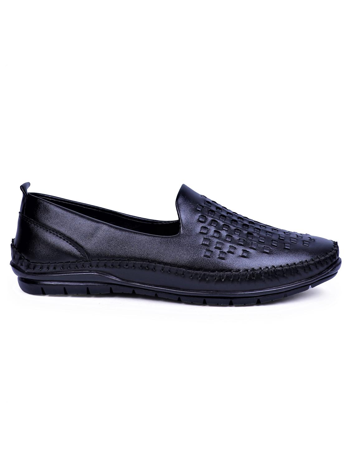 black artificial leather slip on loafers - 19643417 - Zoom Image - 2