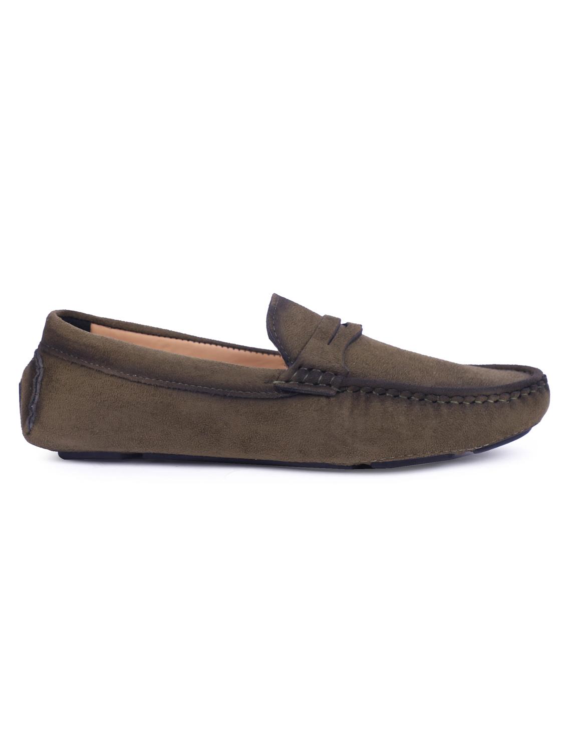 green artificial leather slip on loafers - 19643426 - Standard Image - 2