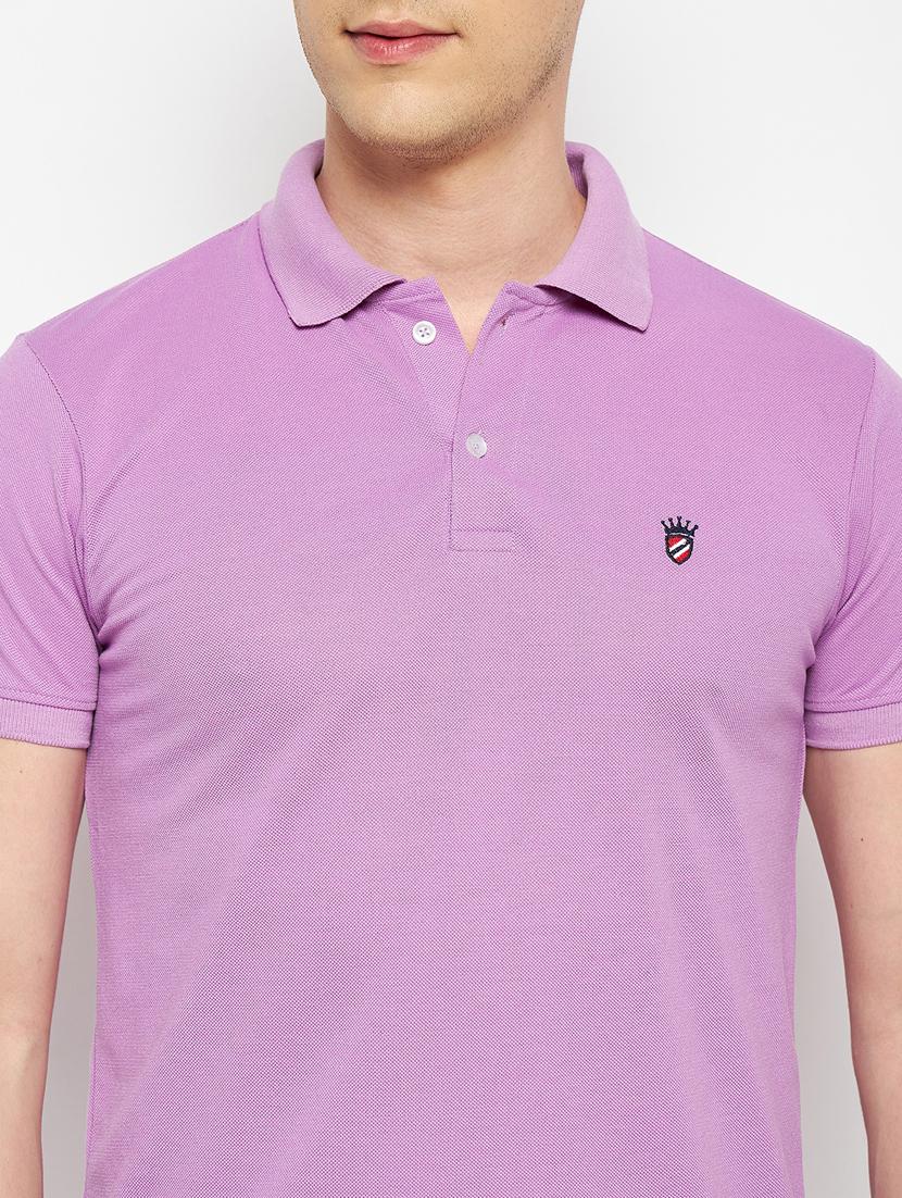 men lavender solid regular fit polo t-shirt - 19643482 - Standard Image - 4