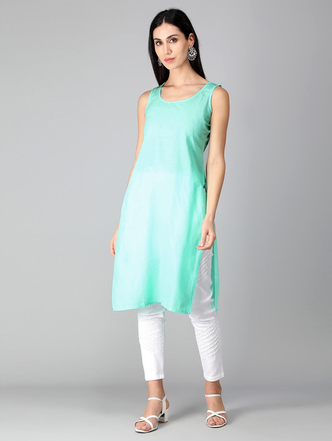 women's straight kurta - 19684605 - Standard Image - 2