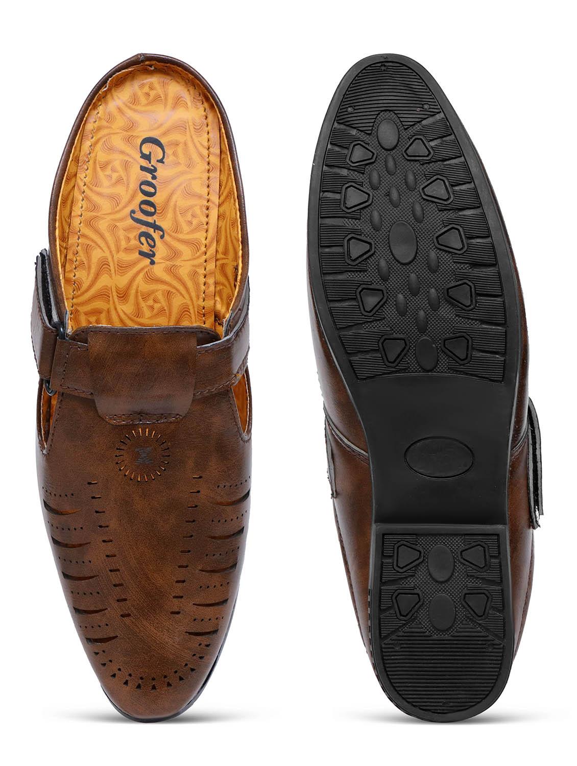 men brown slip on sandal - 19699840 - Zoom Image - 4
