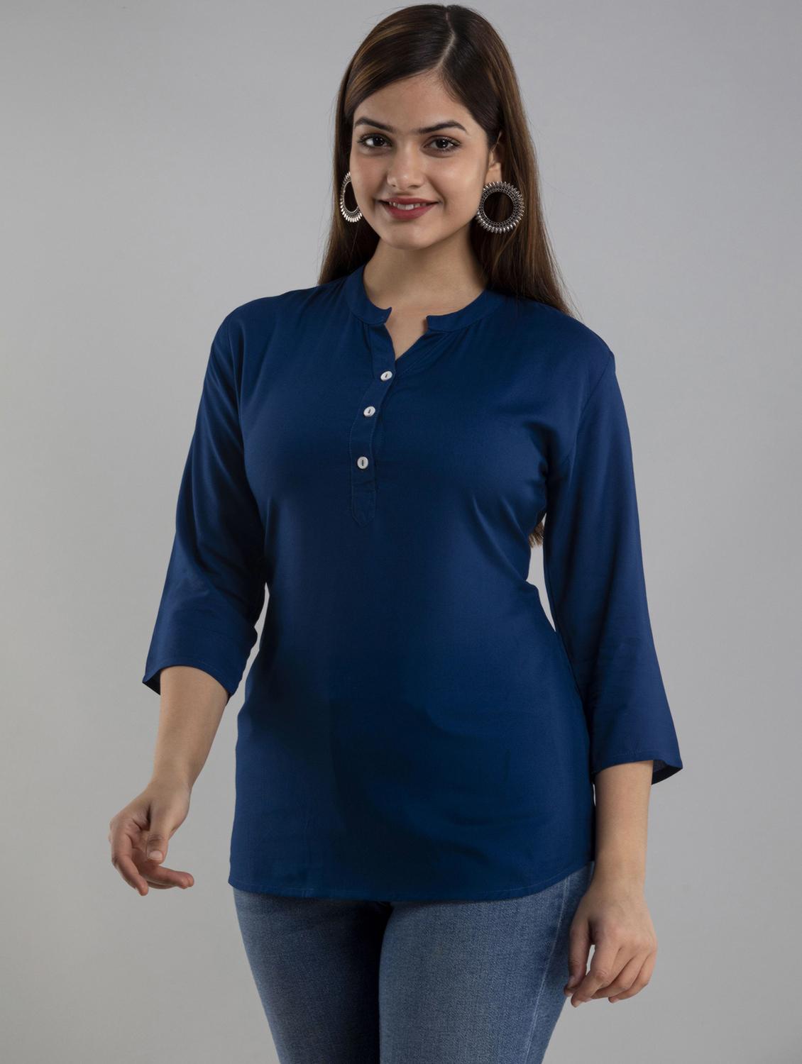 women's a line key hole neck top - 19709109 - Zoom Image - 2