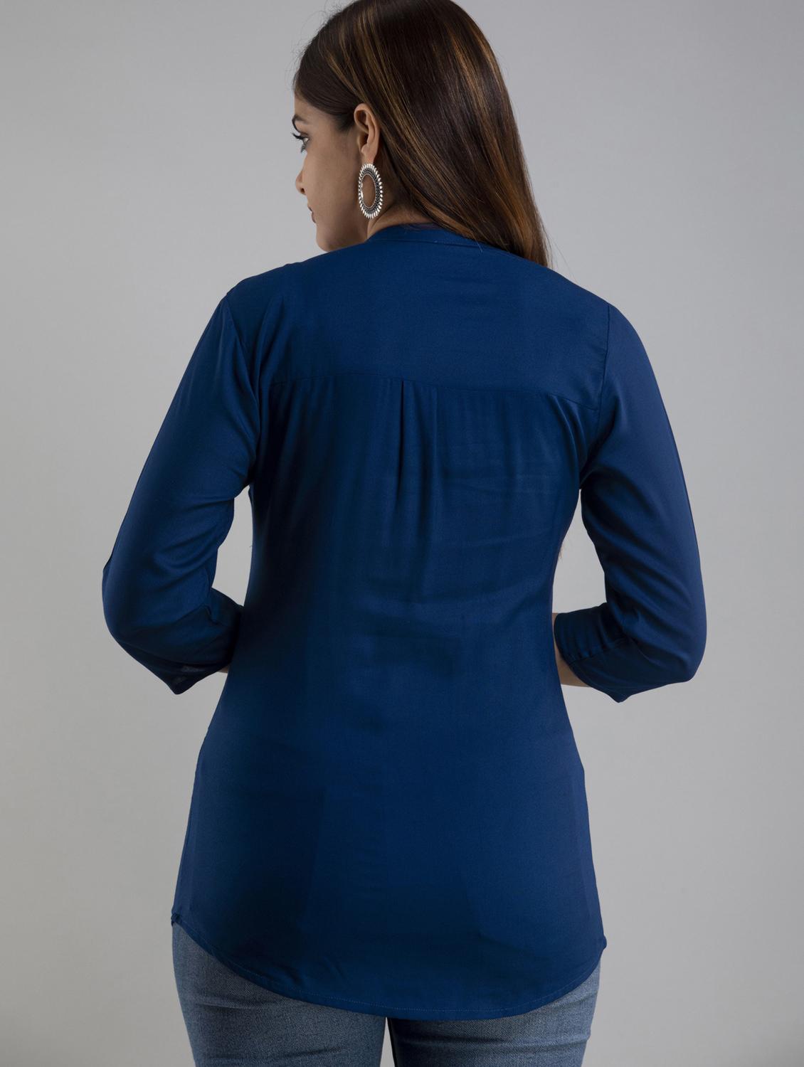 women's a line key hole neck top - 19709109 - Standard Image - 3