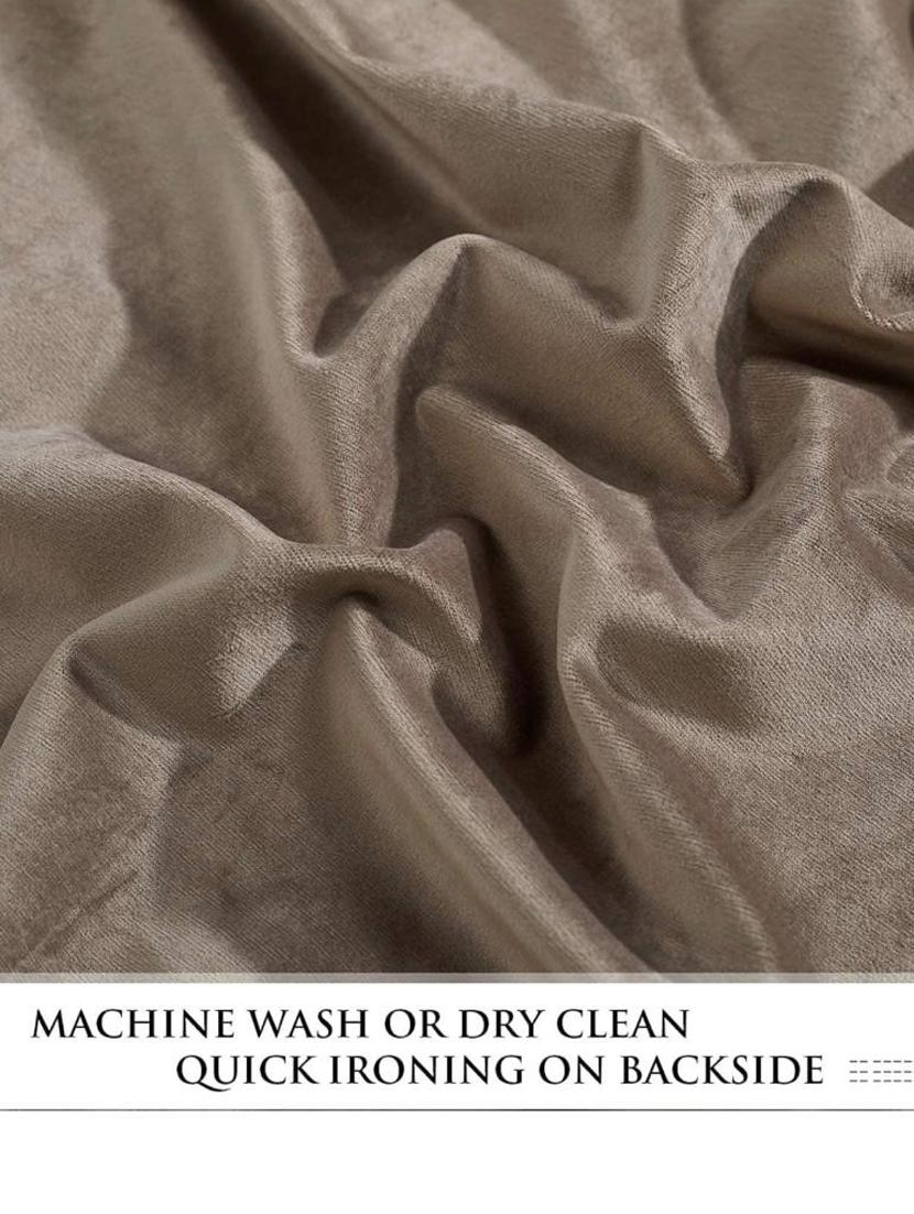 indhome life eyelet velvet curtains for living room long light blocking panels - pack of 2 (color-hazelnut brown) - 19716570 - Standard Image - 3