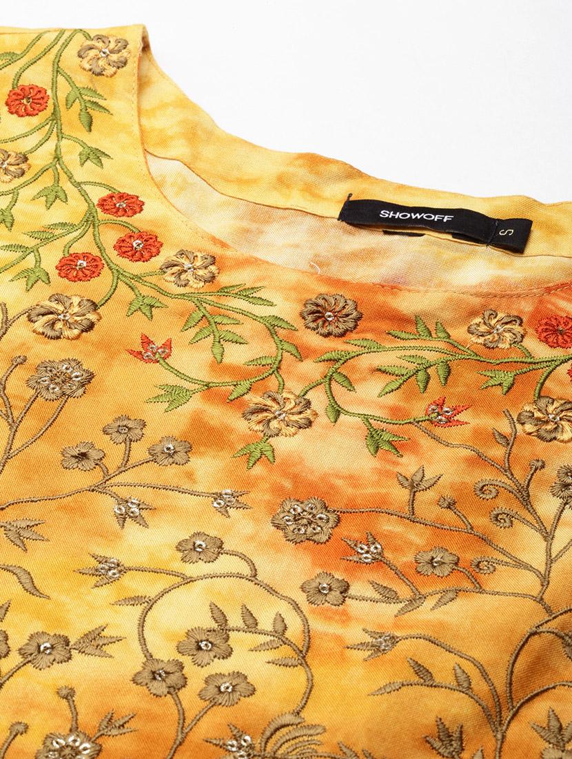 round neck printed flared kurti - 19719338 - Standard Image - 5